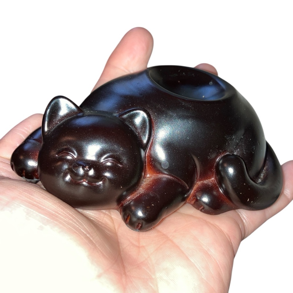 Happy Cat Crystal Sphere Pedestal EUC